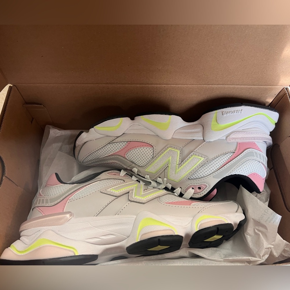 New Balance Women's Sneakers - Cream, Pink, and Yellow